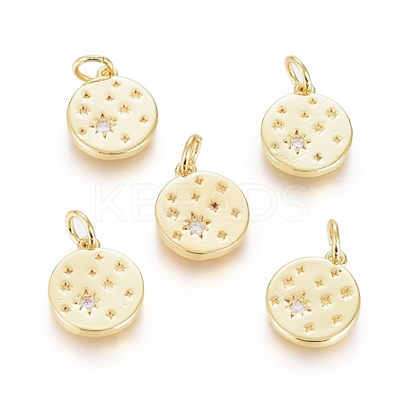 Brass Micro Pave Cubic Zirconia Pendants ZIRC-G166-16G-1