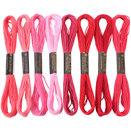 8 Skeins 8 Colors 6-Ply Polyester Embroidery Floss OCOR-CY0002-09F-1