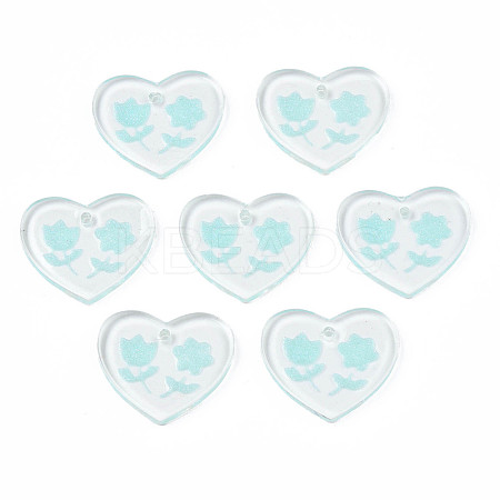 Transparent Resin Pendants RESI-N030-001C-1