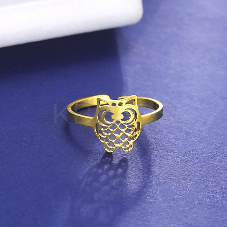 304 Stainless Steel Open Cuff Rings LS-RJEW-H213-01G-1
