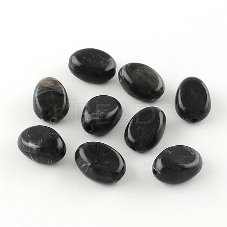 Oval Imitation Gemstone Acrylic Beads OACR-R052-01-1
