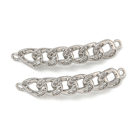 Brass Micro Pave Clear Cubic Zirconia Pendants KK-N254-116P-1