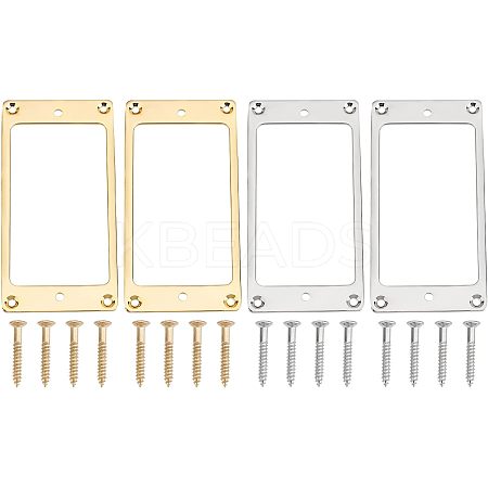 2Sets 2 Colors Alloy Humbucker Cover Guitar Pickup Frame Mounting Ring AJEW-FG0001-81-1