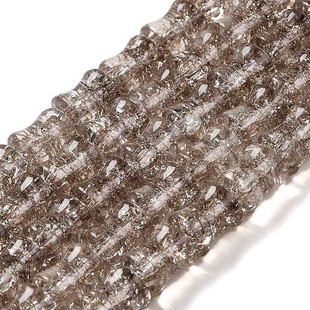 Transparent Crackle Glass Beads Strands GLAA-D025-01H-1