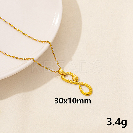 304 Stainless Steel Serpentine Pendant Necklaces RN6163-12-1