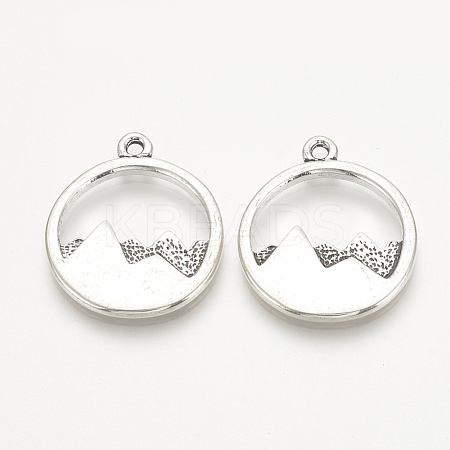 Tibetan Style Alloy Pendants TIBE-Q072-22AS-RS-1