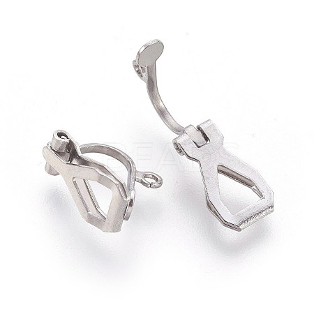 Non-Tarnish 304 Stainless Steel Clip-on Earrings Components LS-X-STAS-F188-07P-1