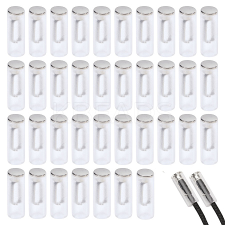 40 Sets Zinc Alloy with Resin Cord Ends FIND-CA0010-66P-1