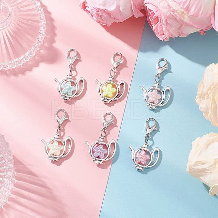 Imitation Pearl Acrylic Pendant Decorations HJEW-JM04007-01-1