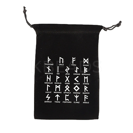 Runes Velvet Jewelry Storage Drawstring Pouches LS-WICR-PW0007-04A-1