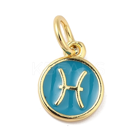 Real 18K Gold Plated Brass Enamel Charms KK-L216-001G-A05-1