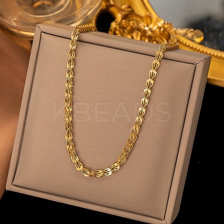 304 Stainless Steel Link Chain Necklaces for Women Men NJEW-Q028-09G-1