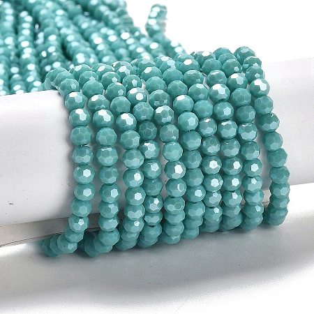 Electroplate Opaque Glass Beads Strands EGLA-A035-P4mm-A12-1