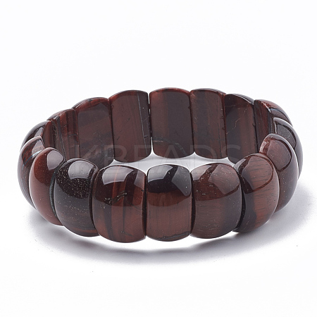 Natural Tiger Eye Beaded Stretch Bracelets BJEW-S137-08-1
