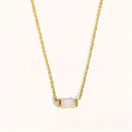 Birthstone Style Brass Cubic Zirconia Rectangle Pendant Necklaces for Women FS-WGDF12C-10-1