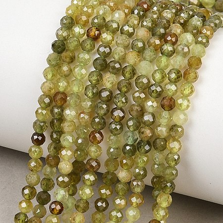 Natural Green Garnet Beads Strands G-B181-A01-3mm-1