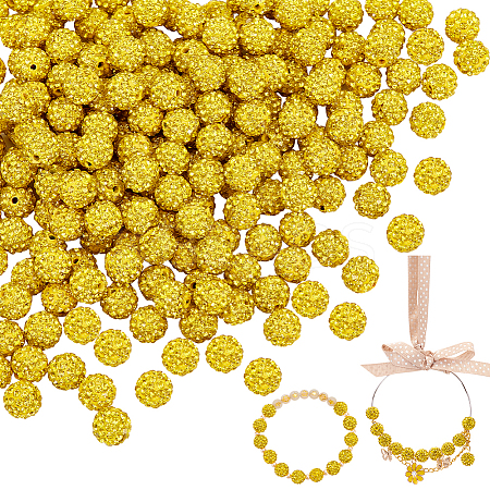 200Pcs Pave Disco Ball Beads RB-PH0001-41G-1