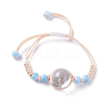 Handmade Dry Pressed Flower Link Bracelet for Girl Women LS-BJEW-C004-01G-1