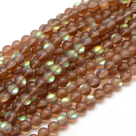 Synthetic Moonstone Beads Strands G-F142-8mm-04-1
