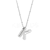 1pc Brass Chain with Alloy Letter Pendants Necklaces NJEW-LP0001-41K-P-1
