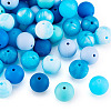 80Pcs 8 Colors Round Food Grade Eco-Friendly Silicone Focal Beads SIL-TA0001-95A-4