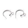 Non-Tarnish 304 Stainless Steel Half Hoop Earrings X-STAS-Z028-B01-P-1