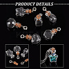18pcs 6 styles Glass Wishing Bottle European Dangle Charms PALLOY-GA0001-12-5