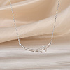 Jewelry 925 Sterling Silver Baby Feet Hand Pendant Necklaces NJEW-K272-01P-3