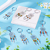 14Pcs 7 Colors Alloy & Glass Seed Keychain KEYC-TAC00052-4