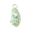 2Pcs Electroplated Natural Quartz Crystal Dyed Copper Wire Wrapped Pendants PALLOY-JF03172-02-3
