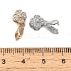 Rack Plating Brass Micro Pave Clear Cubic Zirconia Ice Pick Pinch Bails KK-K340-11-3