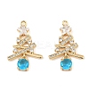 Brass Micro Pave Cubic Zirconia Pendants KK-C155-18G-03-1