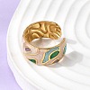 304 Stainless Steel Enamel Open Cuff Ring RJEW-L335-01B-G-4