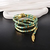 Alloy Green Rhinestone Snake Wrap Choker Necklaces for Women LS-NJEW-Z087-02G-1