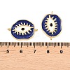 Brass Enamel Blue Evil Eye Links Connector Charms KK-Z146-12G-3