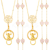 Flower Alloy Enamel ID Card Neck Strap Card Holder HJEW-FH00047-1
