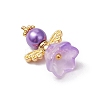 8Pcs 8 Colors Glass Pendants PALLOY-JF03575-01-4