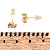 Brass Micro Pave Clear Cubic Zirconia Stud Earring EJEW-C158-15A-G-5