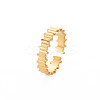 Ion Plating(IP) 304 Stainless Steel Stripe Open Cuff Ring for Women RJEW-S405-233G-3