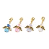 32Pcs 4 Styles Acrylic & Alloy Heart Angel Pendant Decorations HJEW-FS00040-04-3