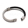 Leather Cord Braided Bracelets BJEW-E273-14P-2