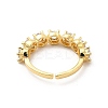 Cubic Zirconia Open Cuff Ring RJEW-C055-01G-01-3