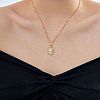 Brass Clear Cubic Zirconia Shiny Tortoise Pendant Dapped Chain Necklaces for Women NW3403-1-1