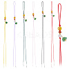 6Pcs 6 Colors Glass Beaded Mobile Phone Lanyard Wrist Strap AJEW-DC0003-28-1