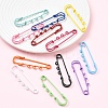 12Pcs 12 Colors Spray Painted Iron Brooch Findings IFIN-YW0004-05-2