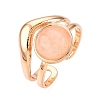 Round Natural Rose Quartz Finger Rings RJEW-N046-10B-2