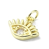 Eye Theme Brass Micro Pave Cubic Zirconia Charms KK-H475-58G-10-2