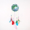 DIY Diamond Painting Hanging Woven Net/Web with Feather Pendant Kits DIY-I084-17-1