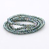 Full Rainbow Plated Faceted Rondelle  Glass Beads Strands GLAA-A024A-FR05-2