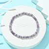 Natural Lilac Jade Flat Round Beaded Stretch Bracelets for Women BJEW-JB09717-03-2